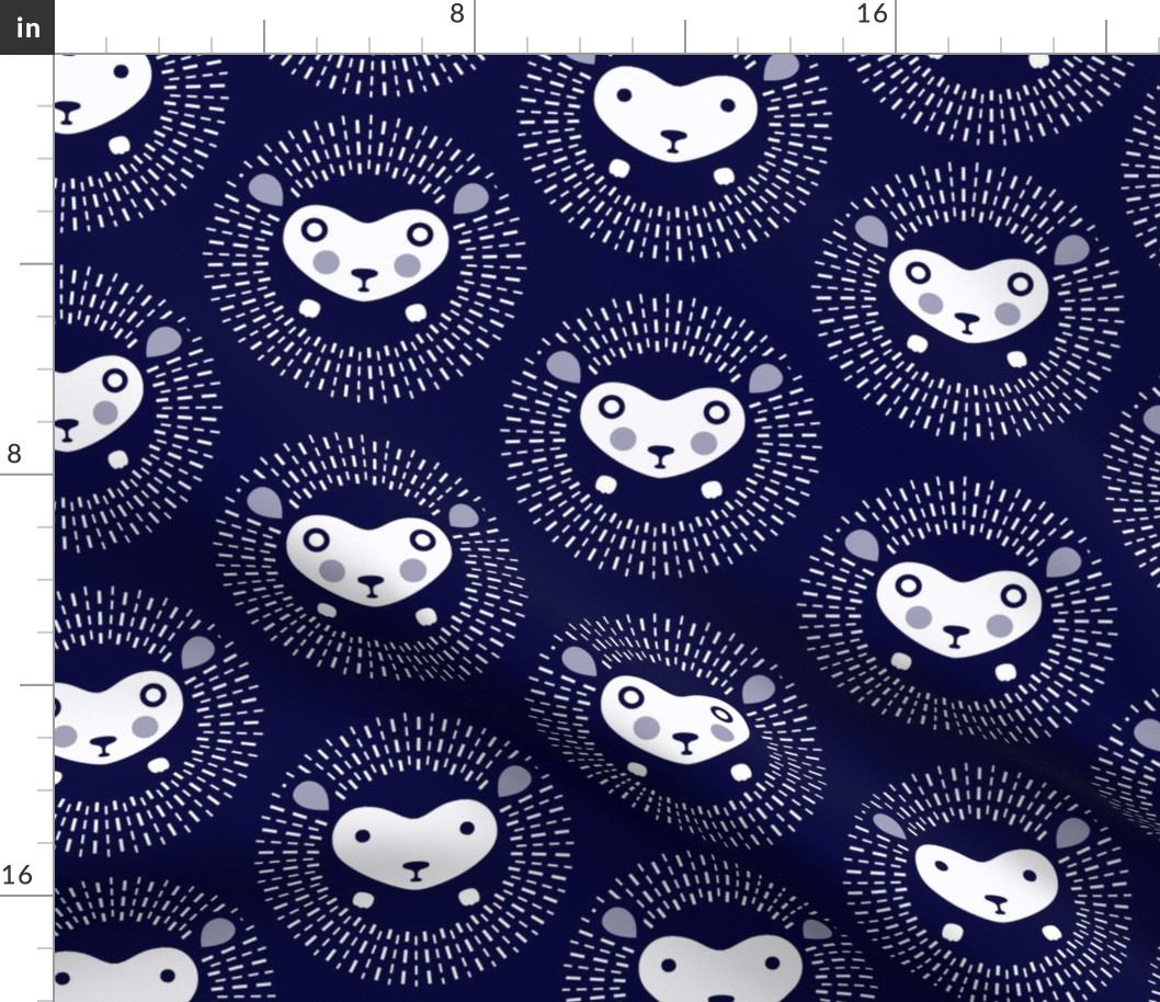 Hedgehog polka dot - indigo