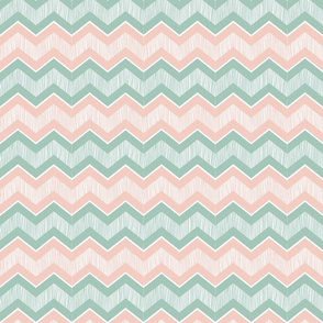 coral and mint chevron