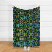  Green, Blue Geometric  Colour  Block