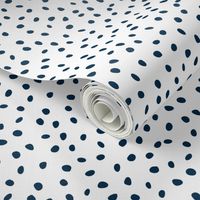 dalmation dots - navy on white