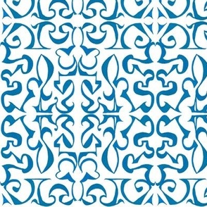 ARABESQUE Blue on White