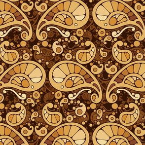 golden brown paisley