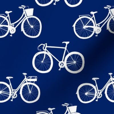 White Bikes on Navy