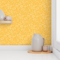 Hedgehog Paisley - White & Yellow