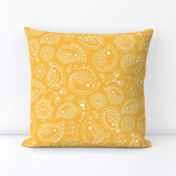 Hedgehog Paisley - White & Yellow