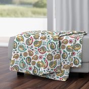 Hedgehog Paisley - Colors & White