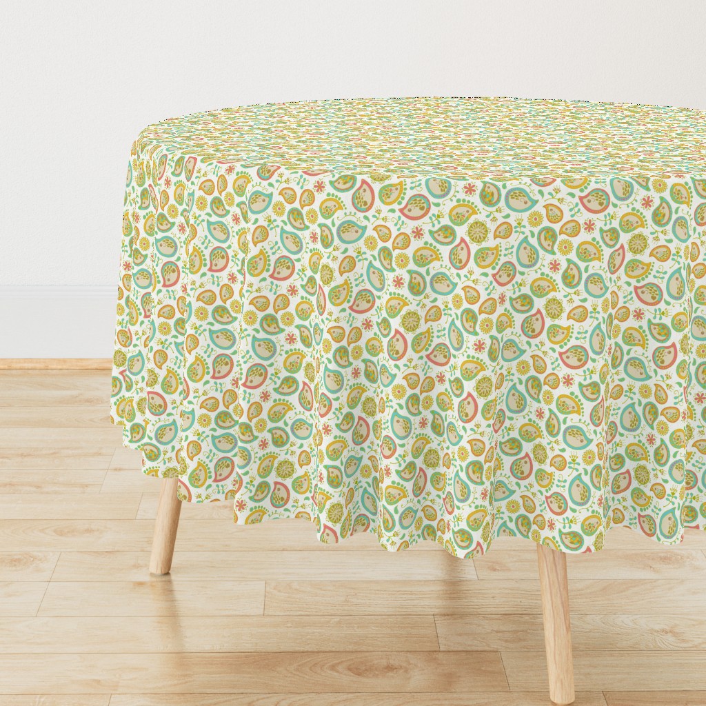 Hedgehog Paisley - C-Green & White 50% :)