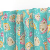 Hedgehog Paisley - Colors & Blue