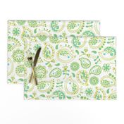 Hedgehog Paisley - Green & White