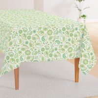 Hedgehog Paisley - Green & White