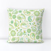 Hedgehog Paisley - Green & White