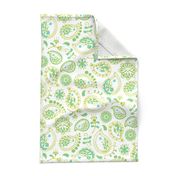 Hedgehog Paisley - Green & White