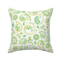 Hedgehog Paisley - Green & White