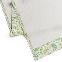 Hedgehog Paisley - Green & White