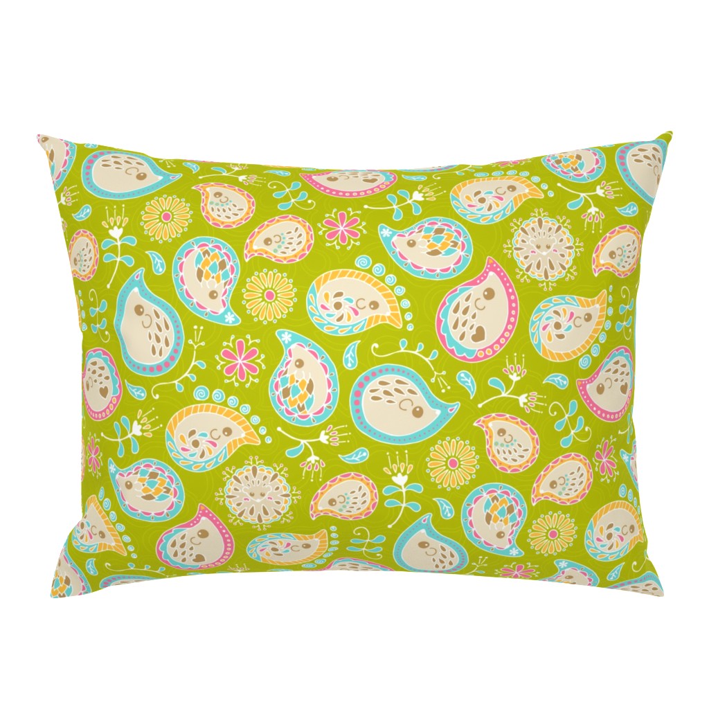 Hedgehog Paisley - Colors & Green