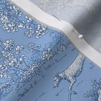 Soft Blue Reverse Greyhound Toile de Jouy 