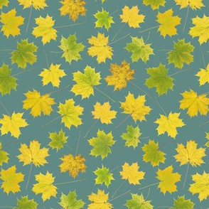 small maple leaves on slate blue