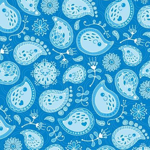 Hedgehog Paisley -Blue Pool_MEDIUM