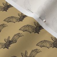 Flying Bats, Black on Kraft Tan