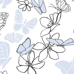 Butterfly Mishmash in Soft Blue