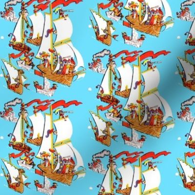 captains sailing boats ships nautical sea ocean water yachts sailors vikings soldiers warriors wizards paper jesters pirates toys vintage retro 