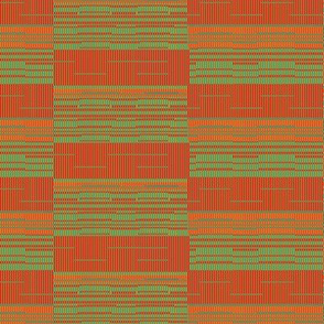 Green red bamboo mat