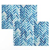 Blue herringbone watercolor