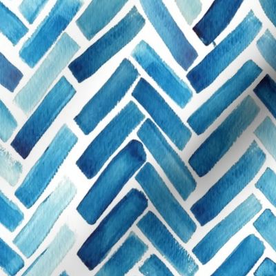 Blue herringbone watercolor