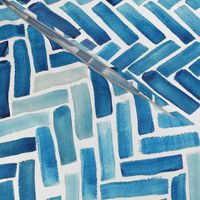 Blue herringbone watercolor