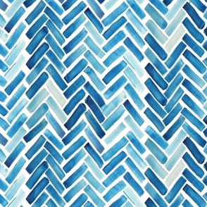 Blue herringbone watercolor
