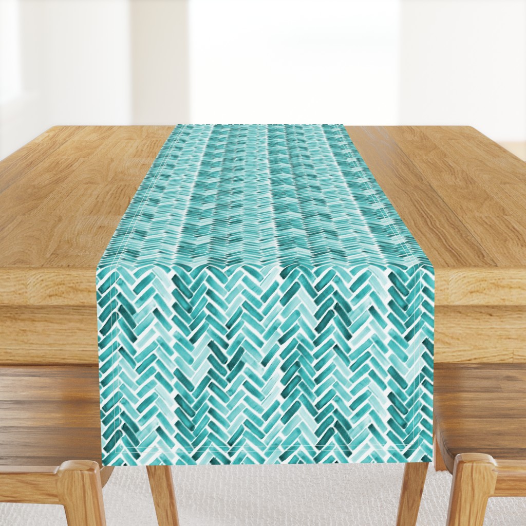 Mint  watercolor herringbone