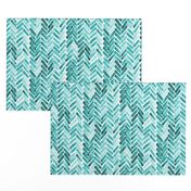 Mint  watercolor herringbone