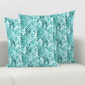 Mint  watercolor herringbone