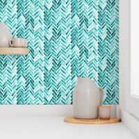 Mint  watercolor herringbone