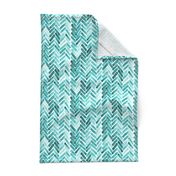 Mint  watercolor herringbone