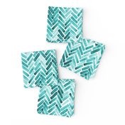 Mint  watercolor herringbone