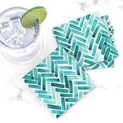 Mint  watercolor herringbone