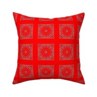 Minidanna A-Tomato Red With Black and White Pattern