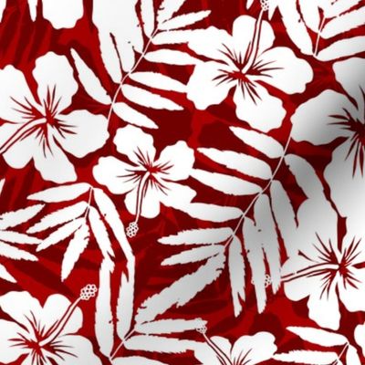 Red tropic flowers