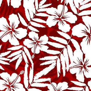 Red tropic flowers