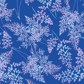 Fancy Ferns in Brights on Navy