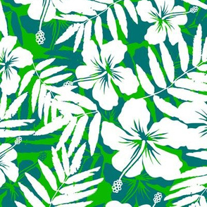 Green tropic flowers