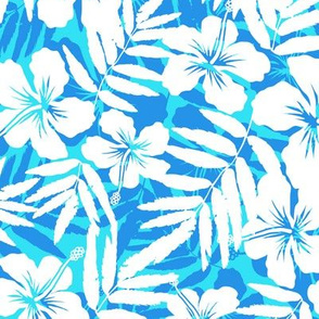 Blue tropic flowers  