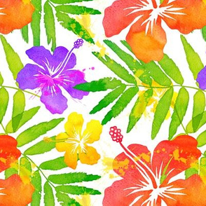 Bright colors tropic flowers