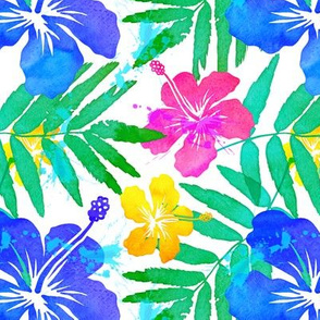 Vivid colors tropic flowers