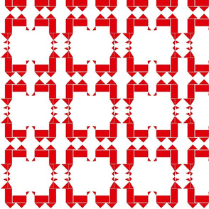 red llamas on white