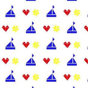 boats, hearts and pinwheels