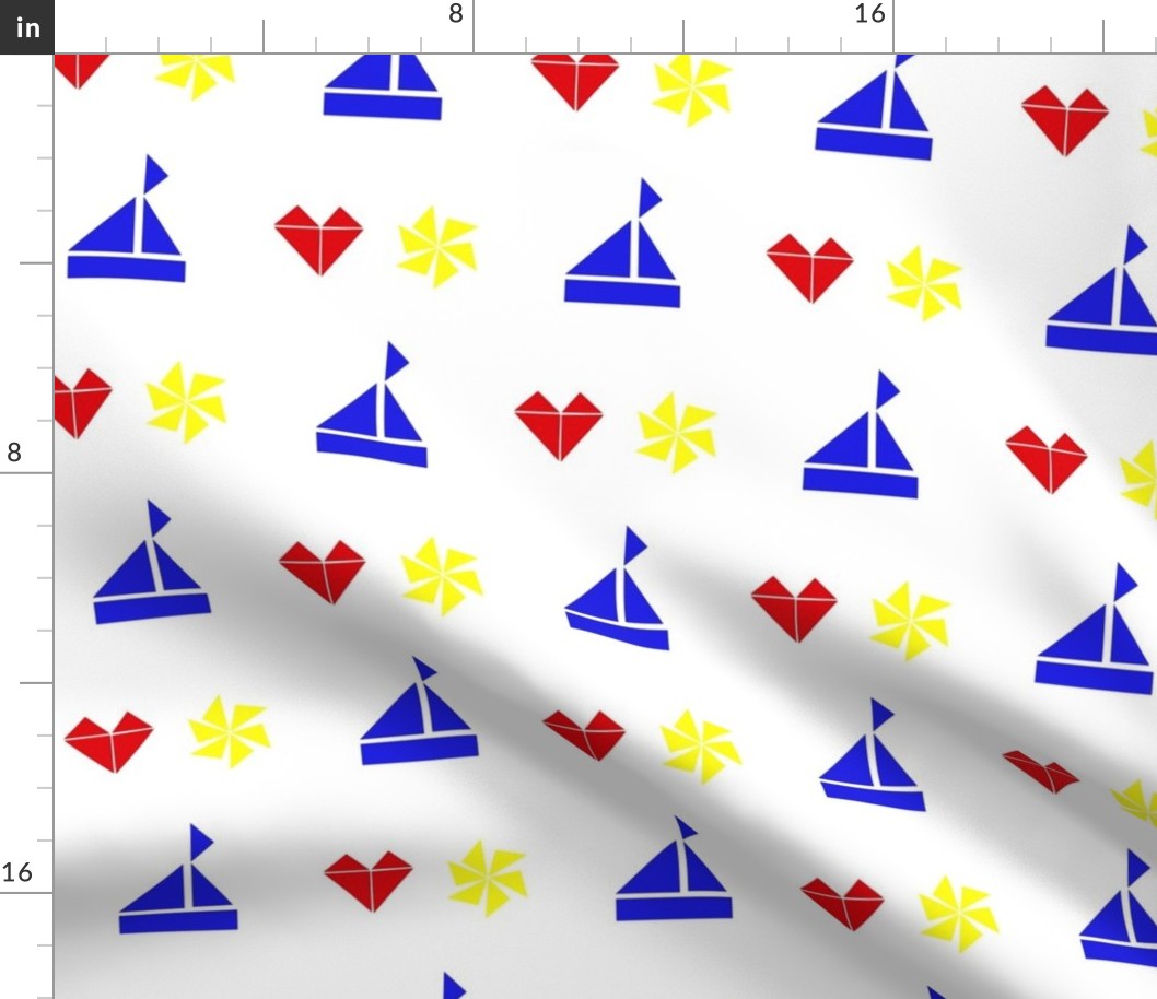 boats, hearts and pinwheels