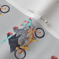 Key West Chickens on a Bike in grey