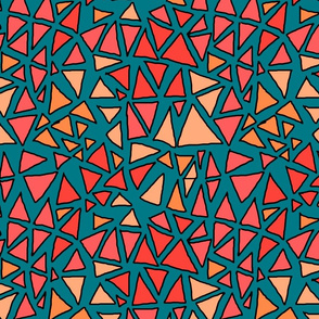 Dynamic triangles pinks on teal